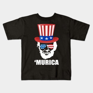 'Murica Abe Lincoln' Amazing July 4th Flag Gift Kids T-Shirt